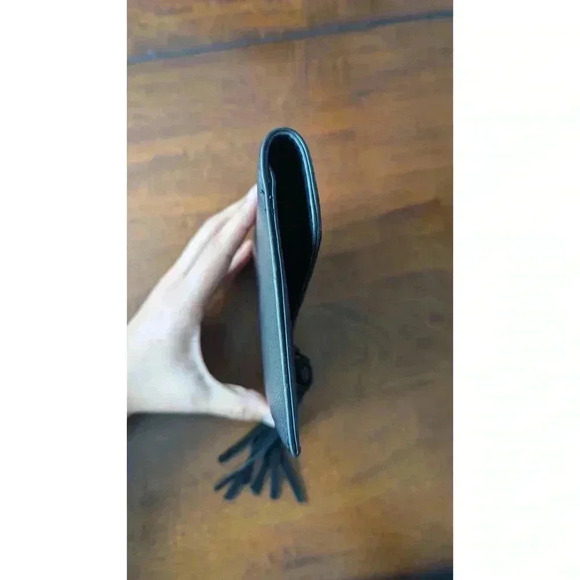 Black Leather Clutch Anthropologie - Picture 3 of 4